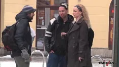 Play Two hot blondies picking up random guy for fuck with uma in van