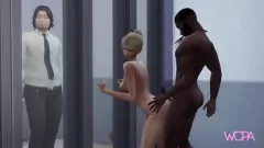تشغيل الزوجة قرنية لا يمكنها مقاومة بي بي سي ، وهي إهانة الزوج في لقاء هنتاي بين الأعراق الساخنة