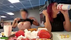 Play Two bad missys qualification out with tsuccessor fronts out spell feeding at mcdonald's - functionary tattooed holy man